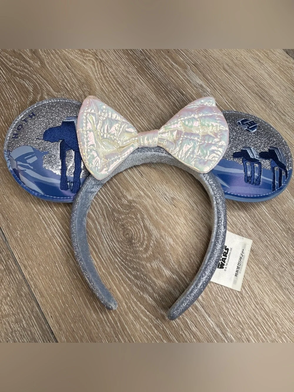 Disney Parks Star Wars Hoth Minnie Mouse Ears Headband AT-AT Silver Blue